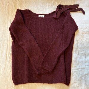 Sezane alpaca and mohair sweater, bordeaux, size S